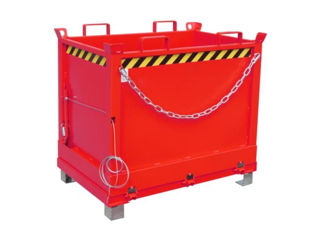 Bodemklepcontainer FB 750, gelakt, Vuurrood