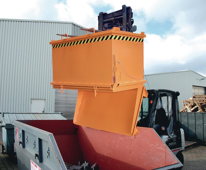Bodemklepcontainer SB 2000, gelakt, Geeloranje
