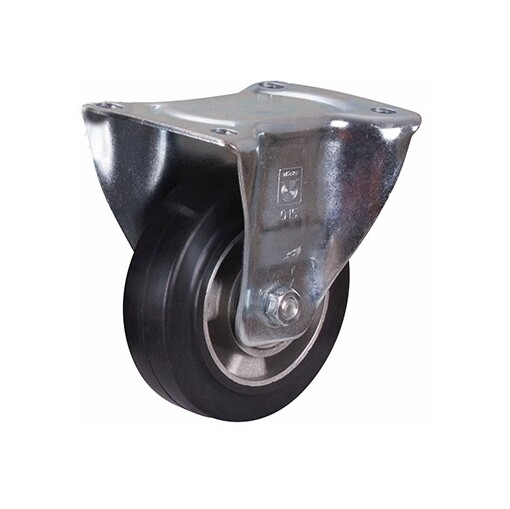 Bokwiel van elastisch massief rubber, 125 x 40 mm, zwart - Variofit