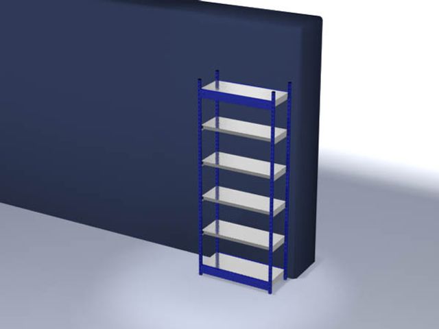 Basisrek, gedemonteerd, RFG 254010 ME, 6 legborden 2500 x 400 x 1025 mm - gentiaanblauw / gegalvaniseerd - 