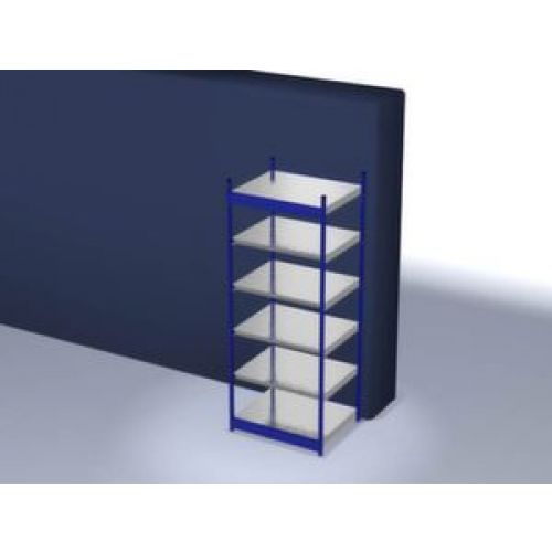 Basisrek, gedemonteerd, RFG 258010 ME, 6 legborden 2500 x 800 x 1025 mm - gentiaanblauw / gegalvaniseerd - 