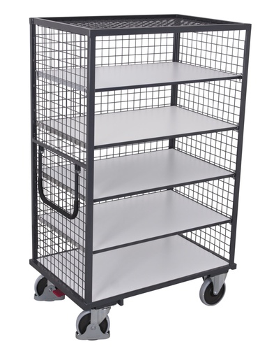 ESD etagewagen vast gelast met 5 legborden - Variofit