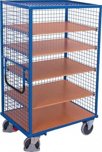 Etagewagen vast gelast met 5 legborden - Variofit